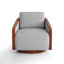 Fauteuil demi-tonneau pivotant avec coussins décoratifs Farmhouse-52392215