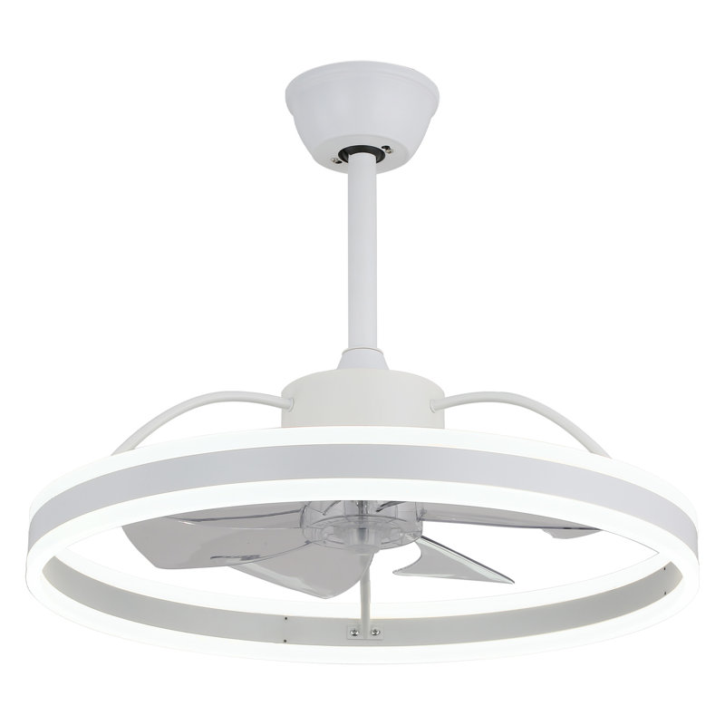 Chantrice 24" Reversible LED Ceiling Fan with Light and Remote, 6-speed Dimmable Ceiling Fan, White