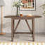 Ensemble de table de salle à manger à hauteur de comptoir en bois 3 pièces avec 2 chaises rembourrées pour petit espace, brun-128982060-128982057-128982056-128982054