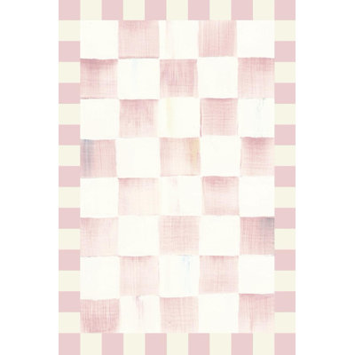 Rosy Checkered Washable Rug