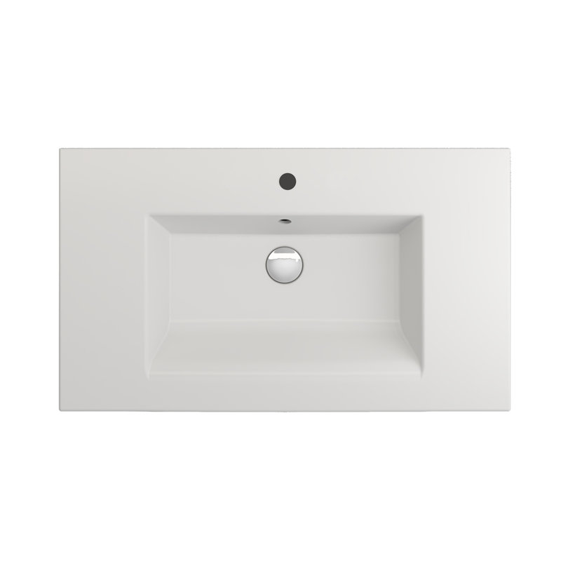 Ravenna 19.7 in. L Bathroom Sink, Matte White, Single-Hole
