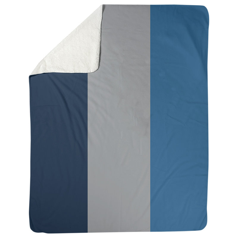 Boston Quilted Throw Blanket, 50" W x 60" L, Midnight Blue/Moonlight Gray/Lake Blue