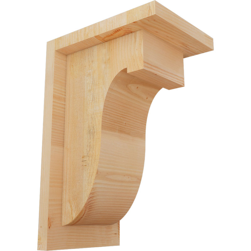 Del Monte Corbel w/Backplate, 12" H x 6" W x 8" D, Douglas Fir, Rough Sawn
