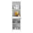 Eiffel Kitchen Pantry, Two External Shelves, Single Door Cabinet, Two Interior Shelves White -White