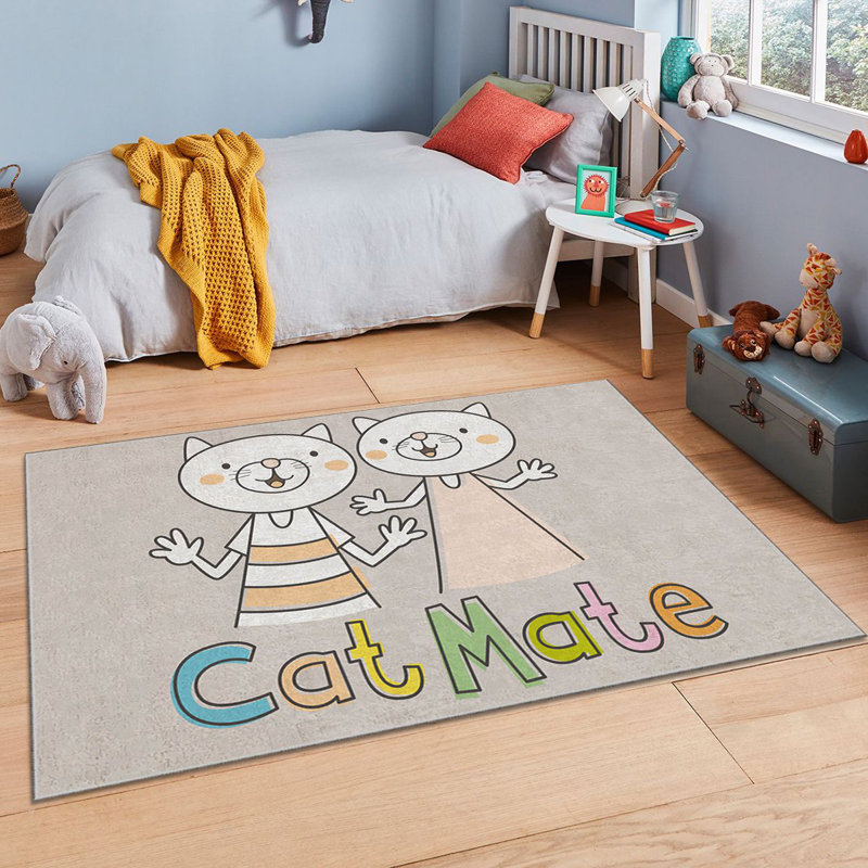 Luxurious Polyester Area Rug, 3.3 x 4.6 Feet | 740 g/m² Velvet Fabric, Non-Slip Felt Dot Underside, Laminated Sponge for Comfort | Antibacterial, Machine Washable at 86°F | Elegant Digital Print Design for Home Décor