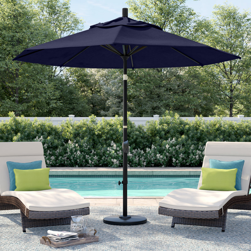 Parasol 9" Market, Toile performance bleu marine
