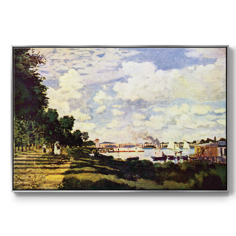 «Sailing At Argenteuil» par Monet, reproduction sur toile, Argent, H 25 po x l 17 po x P 2 po