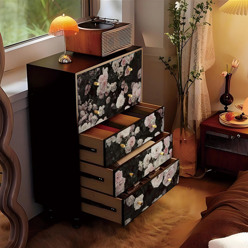 Commode de rangement à motif floral français