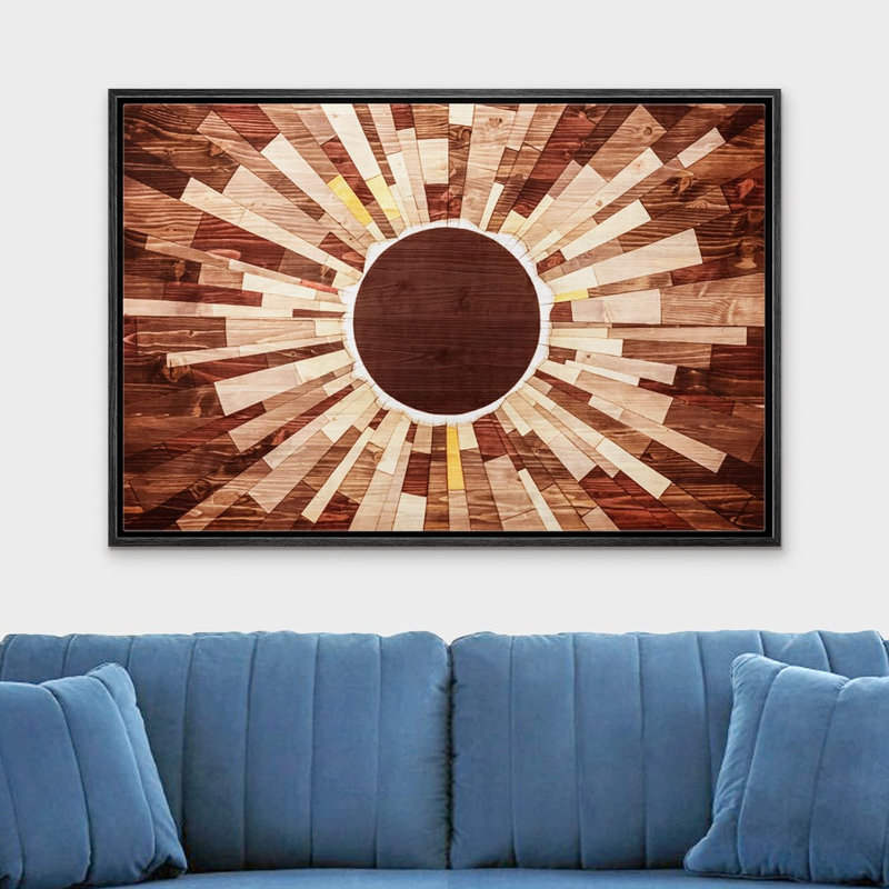 «Western Wood Effect Landscape Sunlight Sunshine Rays Nature Modern Art Western Wall Decor Office», reproduction d'art sur toile