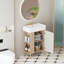 Meuble-lavabo de salle de bain avec lavabo en céramique, armoire de porte, rangement ouvert à gauche de 21,6 po, porte de rangement 24vb06-21lvl avec solution de rangement, vestiaire latéral