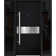 Front Exterior Prehung Steel Door / Deux 6072 Black Enamel / 2 Side Exterior Windows Sidelites/ Entry Metal Modern Painted W12+36+12" x H80" Left hand Inswing
