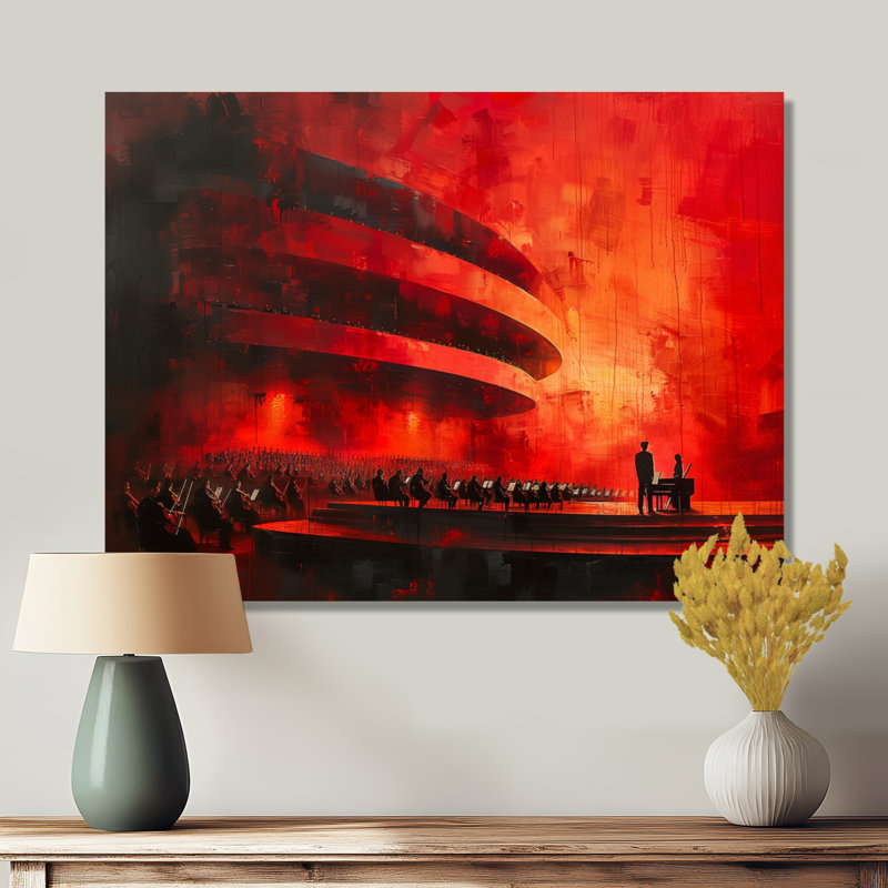 Rouge et noir, salle de concert symphonique II, art mural, Toile tendue, H 16 po x l 32 po