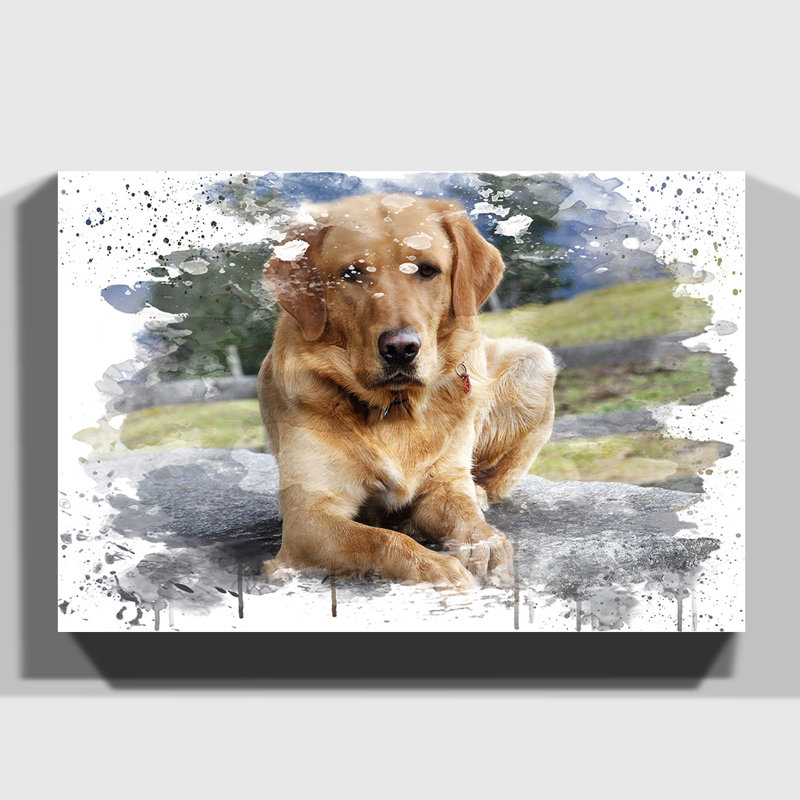 Yellow Labrador Dog - Wall Art, 70cm H x 100cm W, Wrapped Canvas