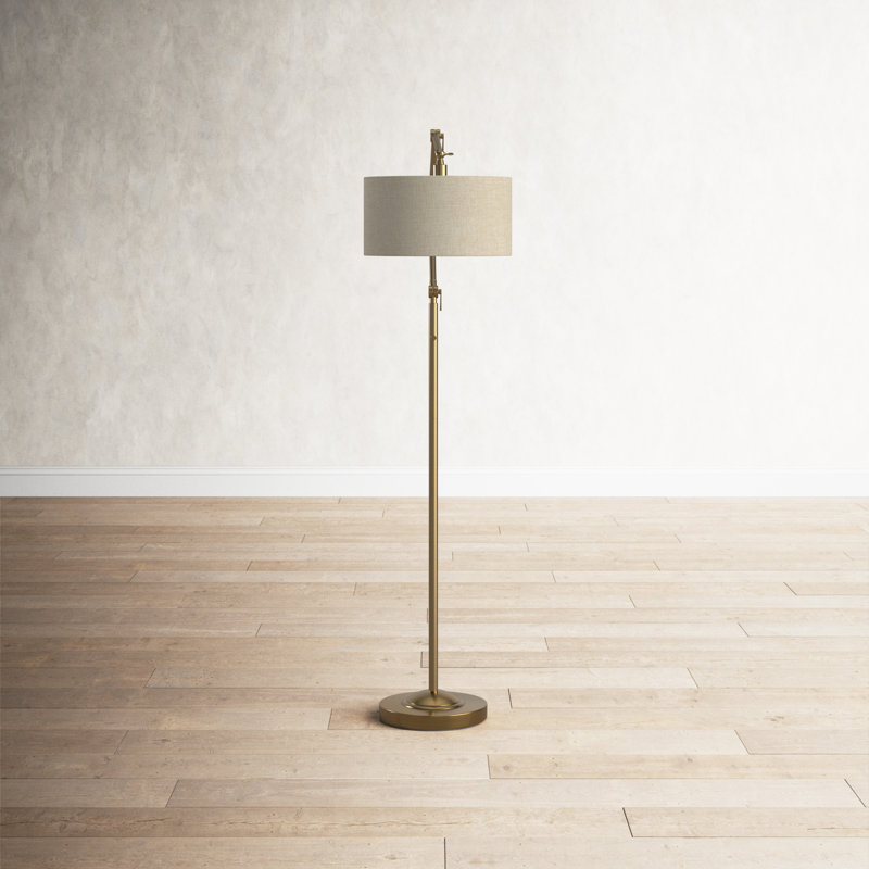 77'' Swing Arm Floor Lamp, Brass