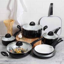 Oster Lynhurst 12pc Nonstick Aluminum Cookware Set with Tools