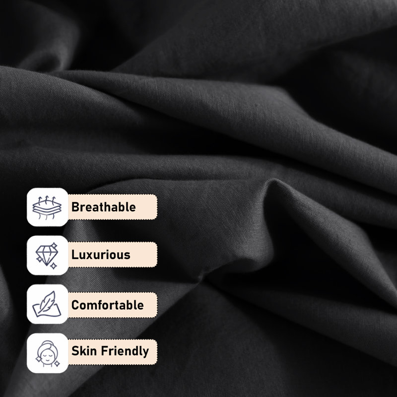 Complete Plain Bedding Set | Duvet Cover, Deep Fitted Sheet & Pillowcases, Super King Duvet Cover Set + 3 Additional Pieces