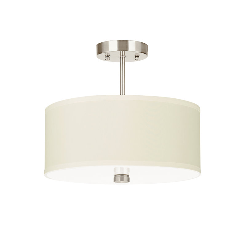 Dayna Shade Pendants Two Light Flush / Semi-Flush Convertible from Visual Comfort Studio, Brushed Nickel, No
