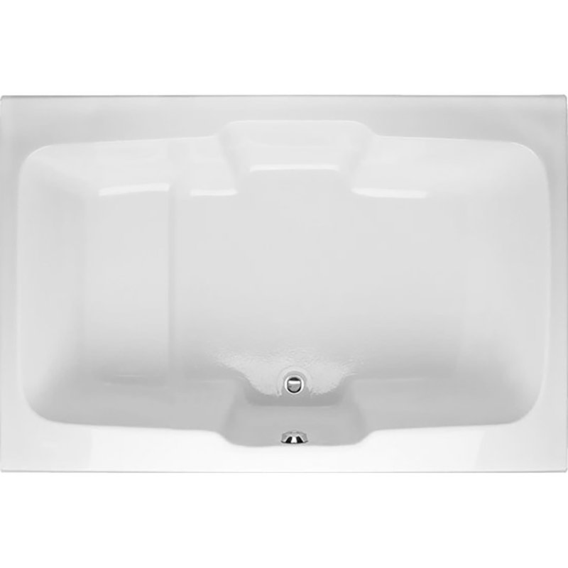 Victoria 72.5'' x 48'' Air Acrylic Bathtub, White, Satin Brass