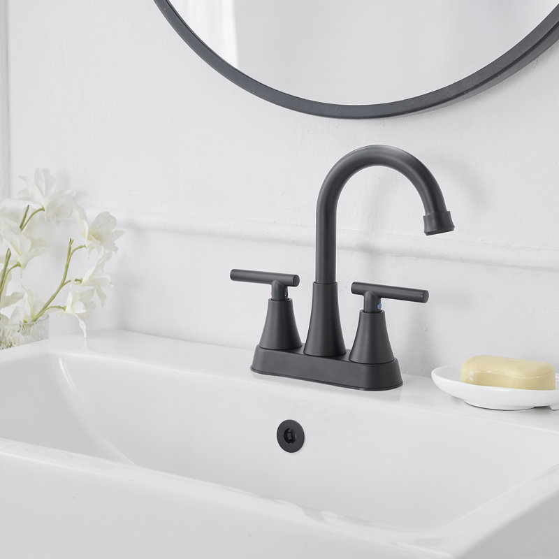 Centerset 2-handle Bathroom Faucet with Drain Assembly