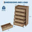 Boho 5 Drawer Dresser, Tall Chest of Drawers with Handles & Open Shelf, Clothes Storage Cabinet for Bedroom, Hallway, Nursery, Living Room-52452343
