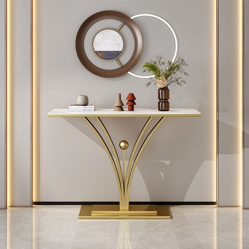 Console Table, Gold, 31.5" H x 63" W x 11.8" D