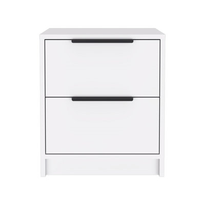 Table de chevet moderne H 19 po, deux tiroirs, table de chevet