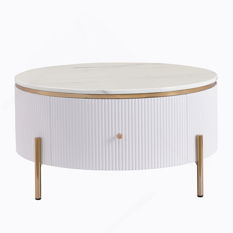 Table basse moderne moderne avec 2 grands tiroirs de rangement (31,5 po)