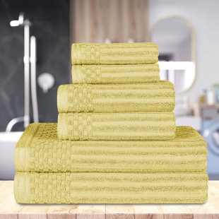 Locksley 6 Piece 100% Cotton Towel Set Eider & Ivory Color: Yellow