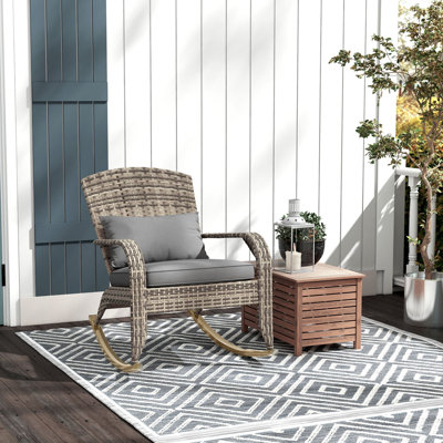 Chaise berçante pour porche - l 26 po x P 35 po x H 38,5 po - acier - 1 pièce - gris