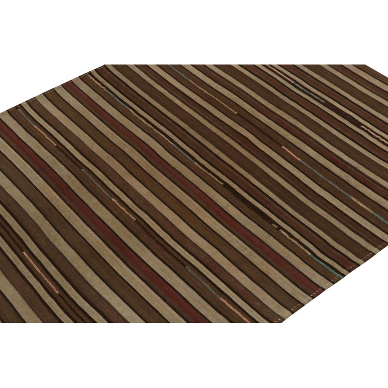 Flatweave Wool Area Rug in Beige/Brown