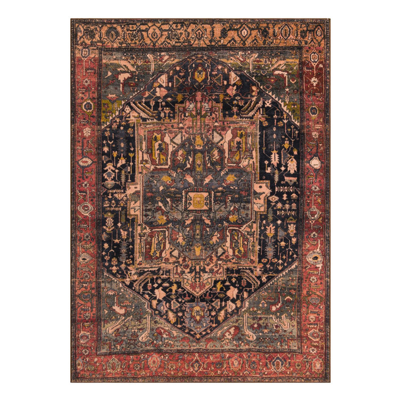 Oriental Indoor Rug, Rectangle 6'7" x 9'