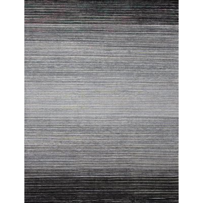 Lagos Wool Ombre Area Rug in Black/Gray/Silver/Platinum