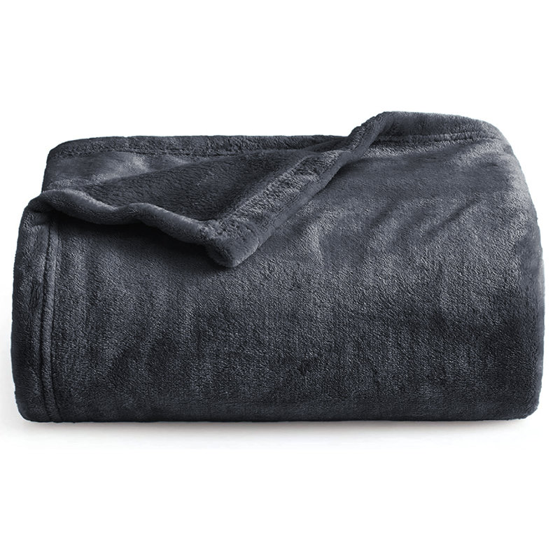 Makilah Sherpa Fleece Fur Blanket for Bed, Sofa Throw Soft all seasons , 150cm H x 130cm W, Grey