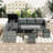 6-Piece Outdoor Sectional Sofa Set with Adjustable Backrests, Spacious Storage and Glass-Top Table-1811011890