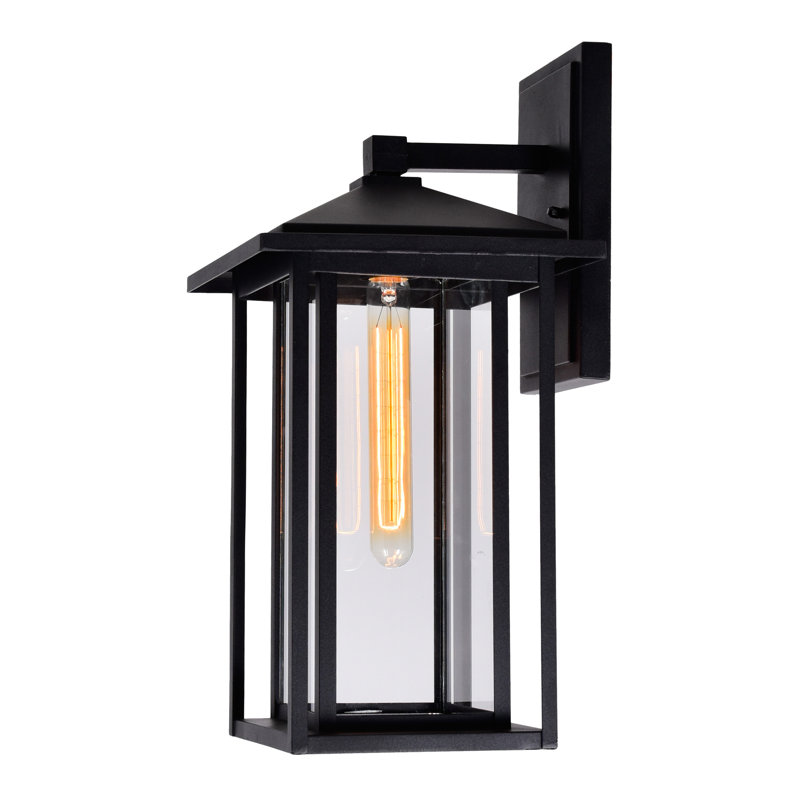 Alenushka 9'' Wide Modern Outdoor 1-Light Wall Lantern for Garage, Porch, and Patio, 18.2" H x 9" W x 10" D