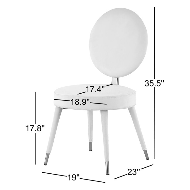 Chaise de salle à manger Brandy, Velours crème