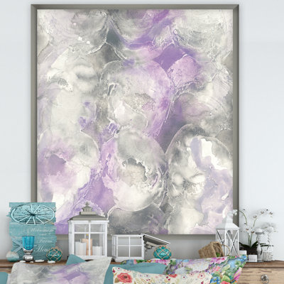 «Watercolor Minimal Purple Tones III», reproduction sur toile encadrée