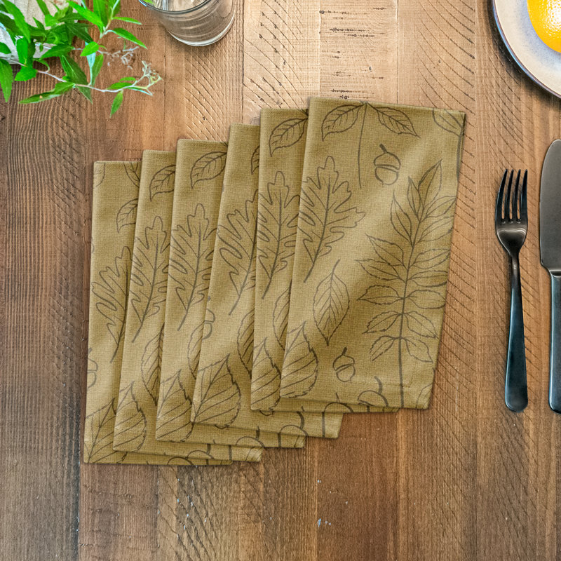 Loughman Cotton Floral Square Napkin, Mustard Yellow
