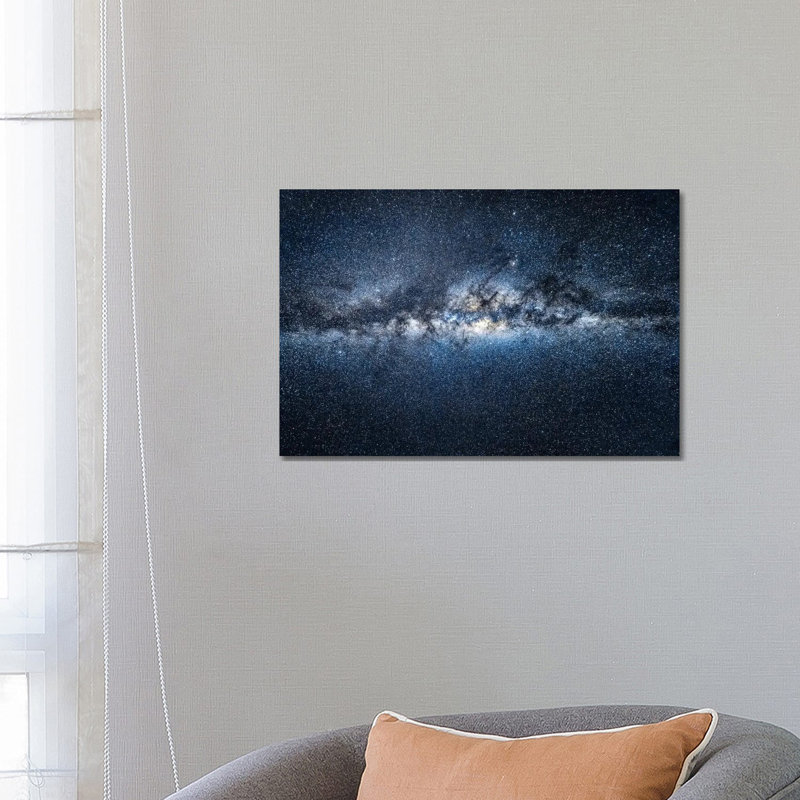 « Milky Way Galaxy » par Jan Becke-reproduction de photo, H 18 po x l 26 po x P 1,5 po, Toile tendue, Pas de tapis