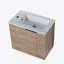 Meuble-lavabo de salle de bain avec lavabo 22 po pour petite salle de bain, meuble-lavabo flottant avec porte à fermeture en douceur-113178358