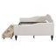 Lit de jour rembourré capitonné à deux tiroirs, beige