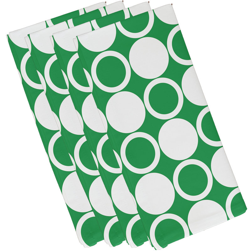 Sergent Polyester Geometric Square Napkin, Green