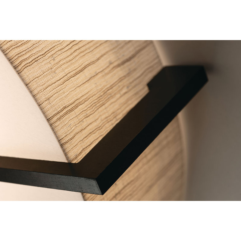Plafonnier encastré en tissu / acrylique Leeroy, Espresso/blanc, Beige, H 6 po x l 27,15 po x P 27,15 po