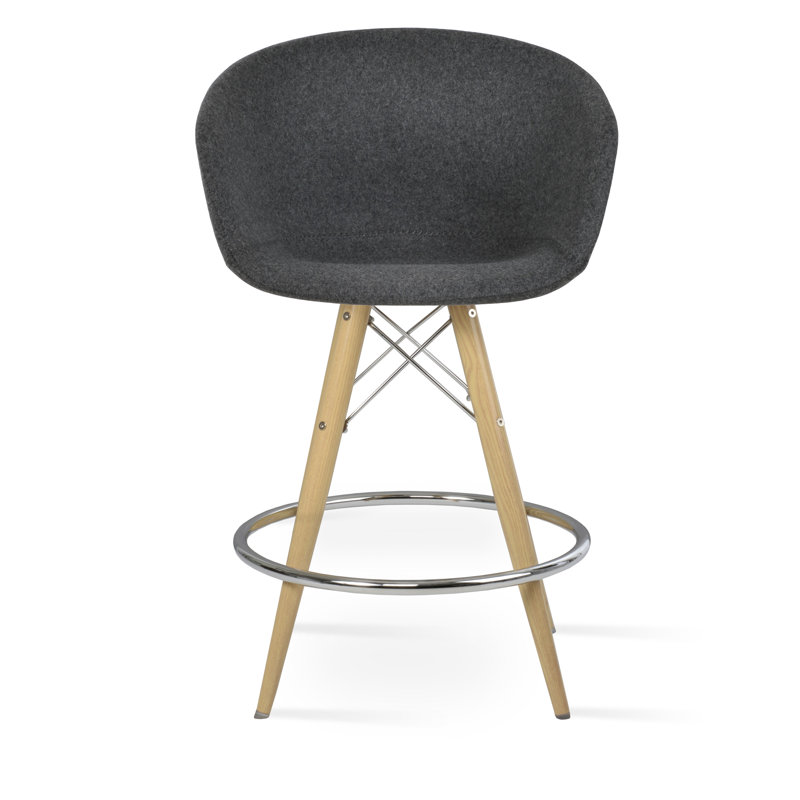 Tabouret de bar Tribeca, Gris foncé, Naturel, Tabouret de bar (siège d'une hauteur de 28 po)