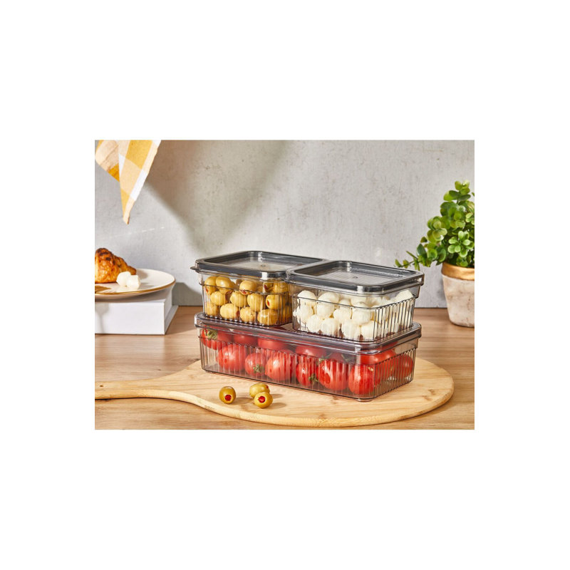 Durable Storage Box Set (3 Pieces), Transparent Plastic, 5.1 x 5.1 x 2.8 inches (2 pcs) & 9.8 x 5.1 x 2.8 inches (1 pc) | 100% Dishwasher-Safe | Ideal for Organizing Home, Office & Craft Supplies