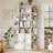 75in Tall Bookcase with Doors and Open Shelves for Bedroom, Living Room, Study Room-143870042