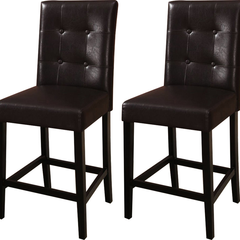 2 chaises à hauteur de comptoir, dossier brun, 2 chaises brun, coussin