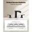 Roman Tub Faucet, 3 Hole Waterfall Bathtub Faucet, Zinc Alloy Bath Tubs Faucets Set with 2 Handles, Roman Tub Faucets Deck Mount for Pet Washing, Adult Bathing, Matte Black, Temperature Control