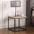 Square Wood and Metal Nightstand with Storage, Industrial Design for Living Room and Bedroom, Natural Oak Finish-595709336