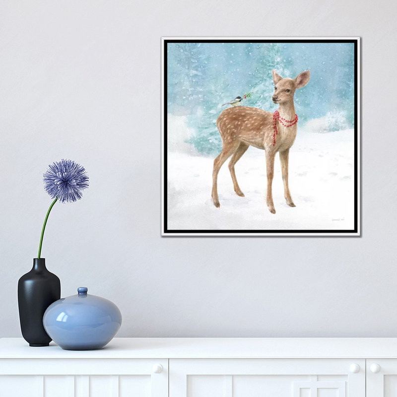 «Woodland Celebration VI» par Danhui Nai - reproduction d'art, H 18 po x l 18 po x 1,5 po, Toile blanche encadrée